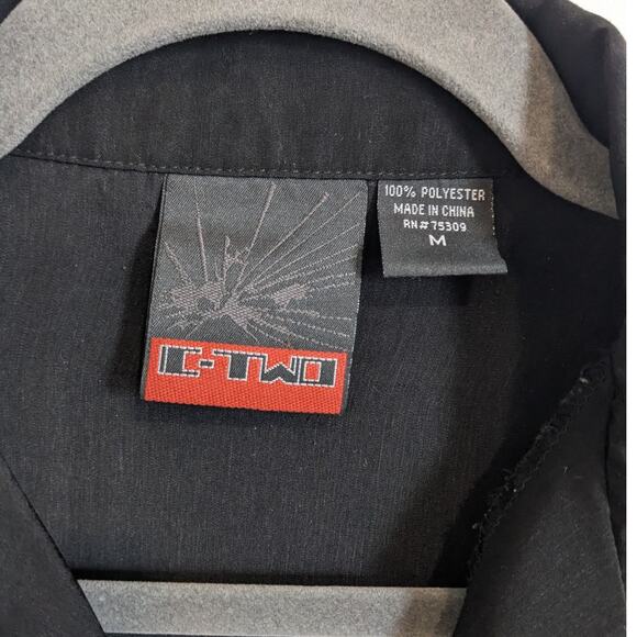 Y2K C-Two Hawaiian Surfer Girl Black Button Up Medium - Picture 3 of 3